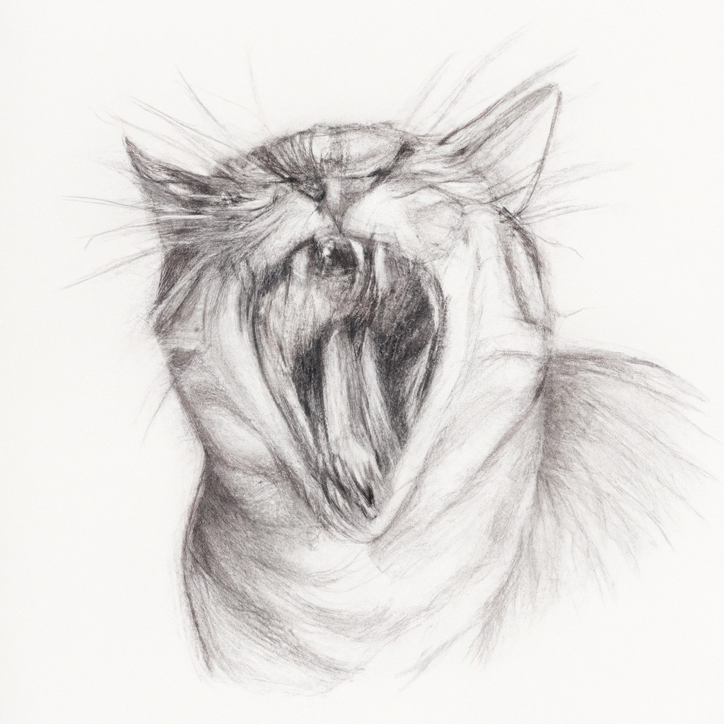 cat showing teeth while yawning