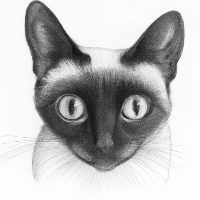 A Siamese cat with wide