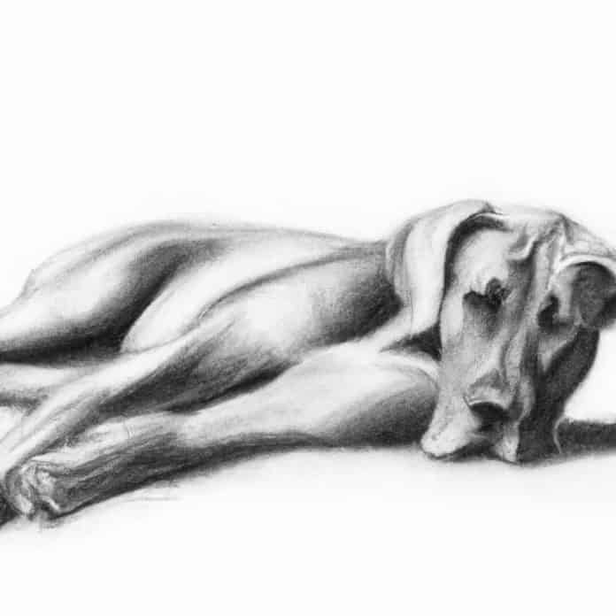 Great Dane lying down