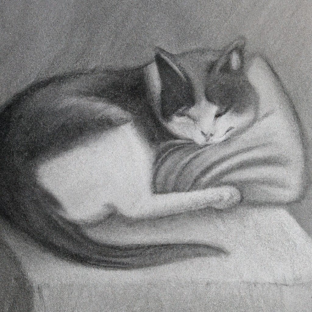 A cat comfortably resting indoors.