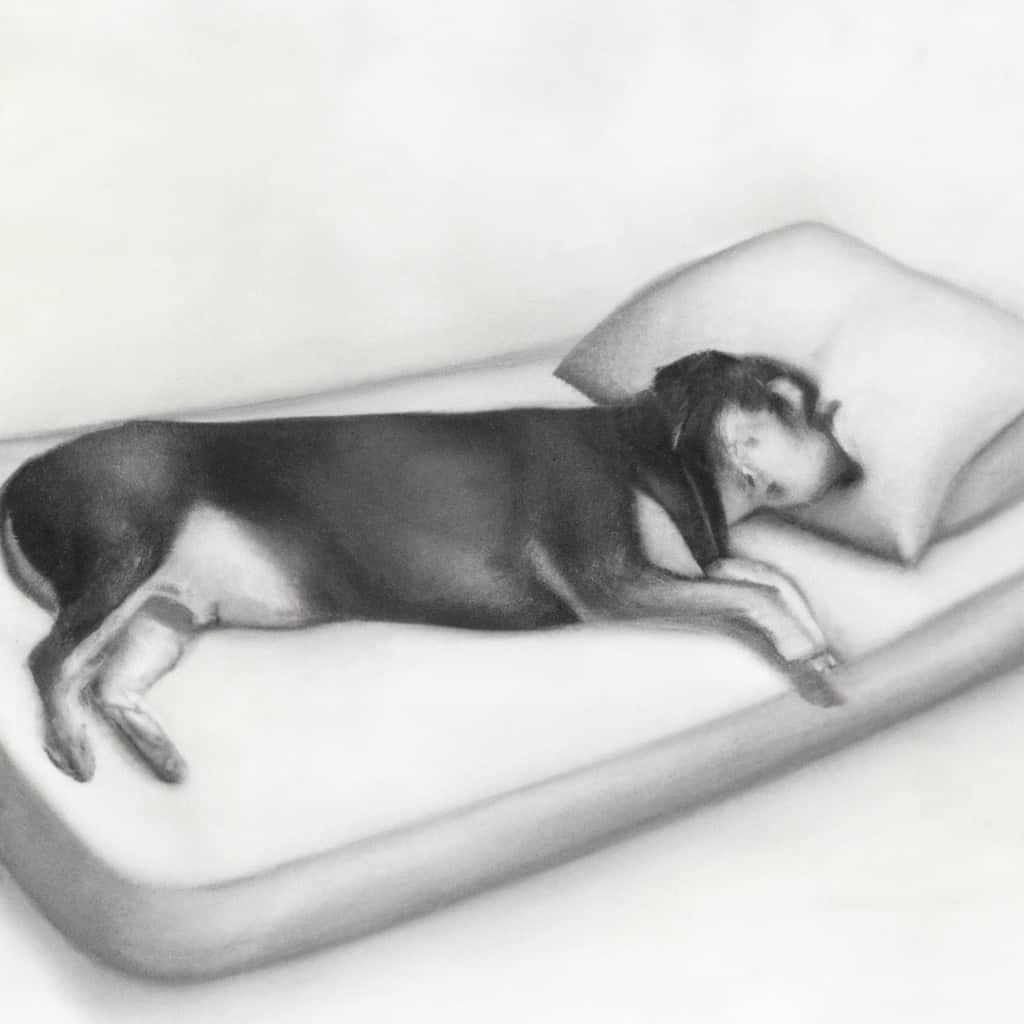 Dog laying on a comfortable orthopedic bed.
