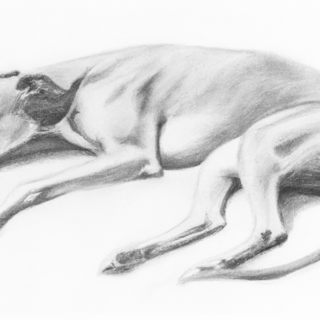 Greyhound lying down