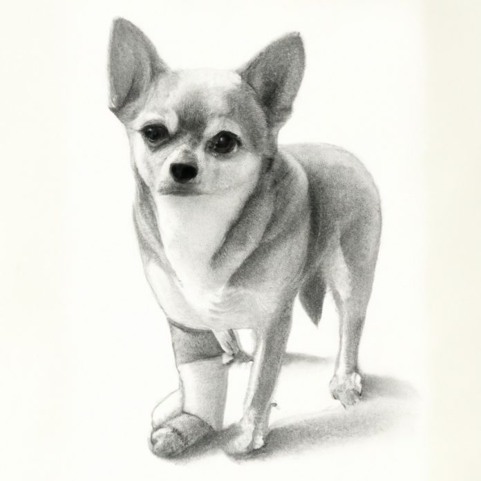 Chihuahua with a bandaged paw.