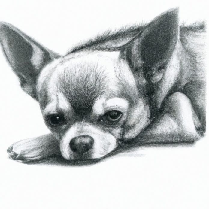 Chihuahua looking sad and lethargic.