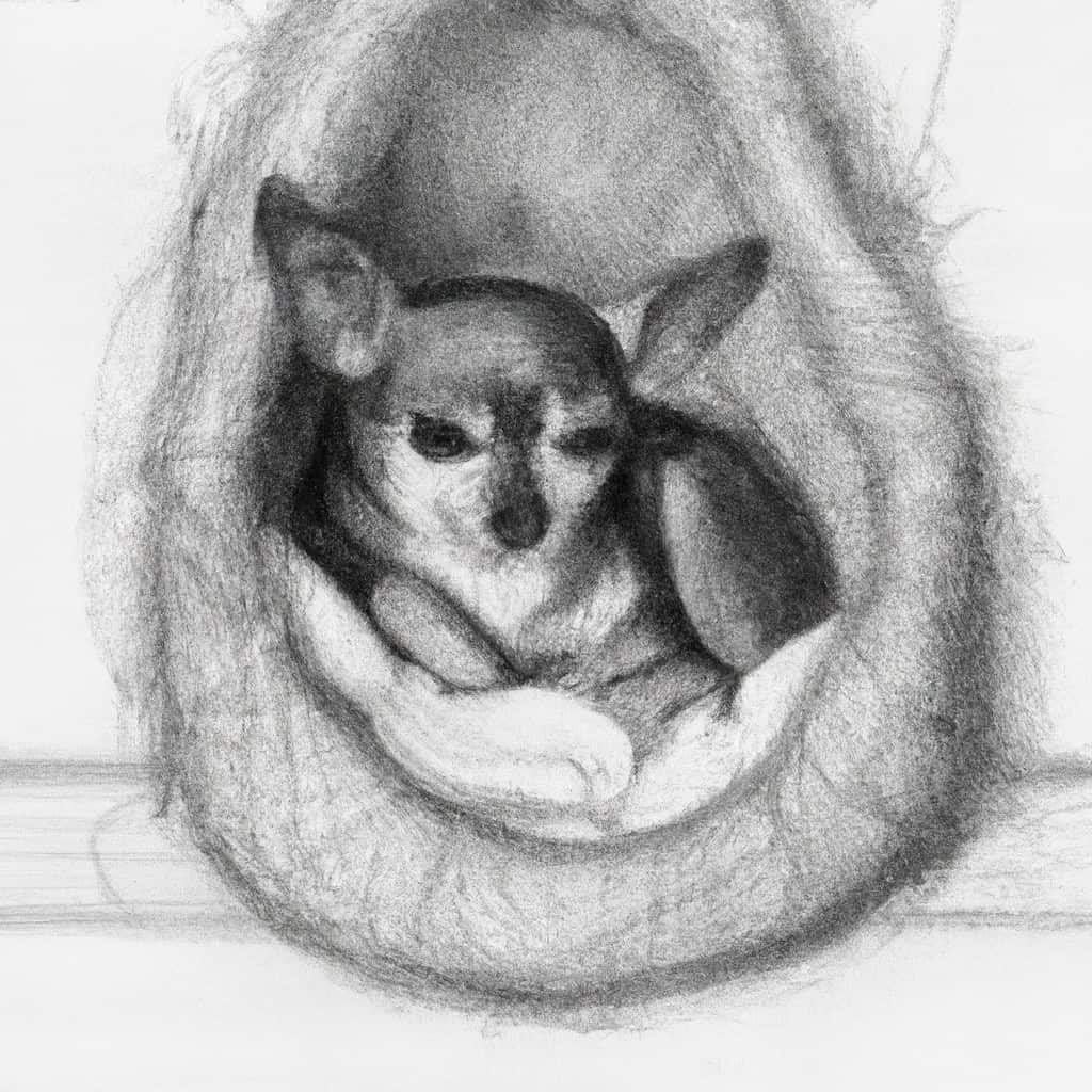 Pregnant Chihuahua resting in a comfortable nesting area.