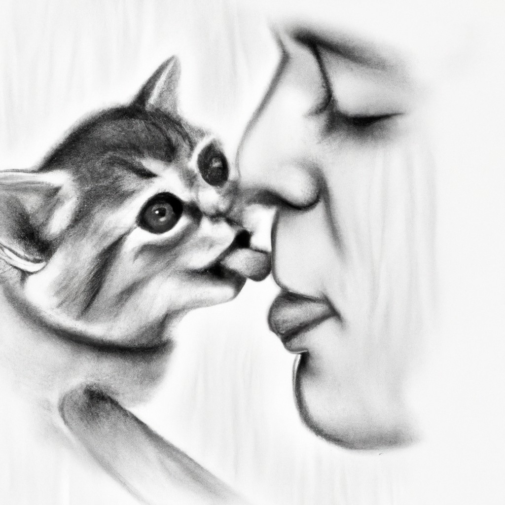 kitten affectionately licking a person's face