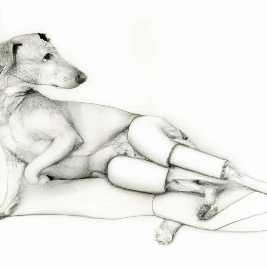 dog with a bandaged leg resting comfortably