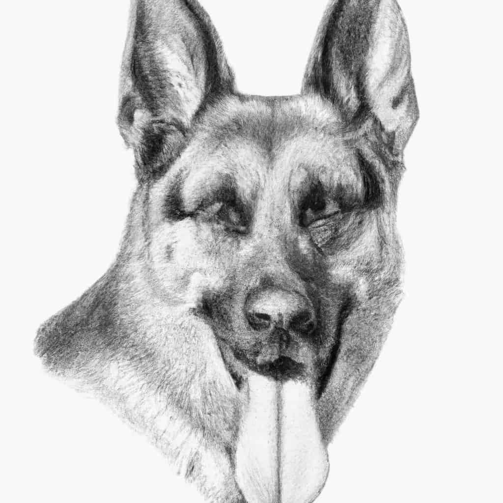 German Shepherd with tongue out.