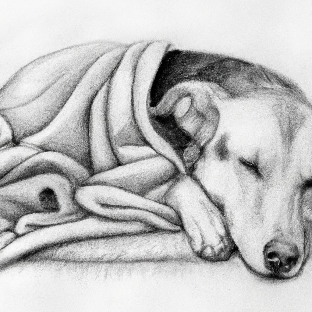 dog resting with a warm blanket