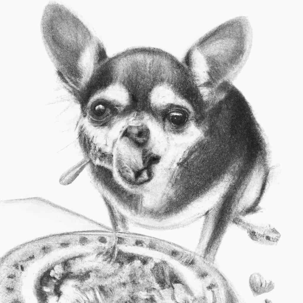 Chihuahua happily enjoying a nutritious meal.