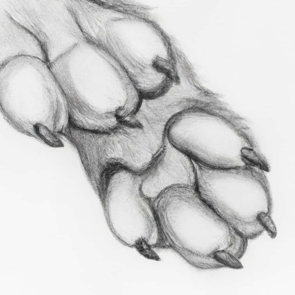 dog's paw pads close-up