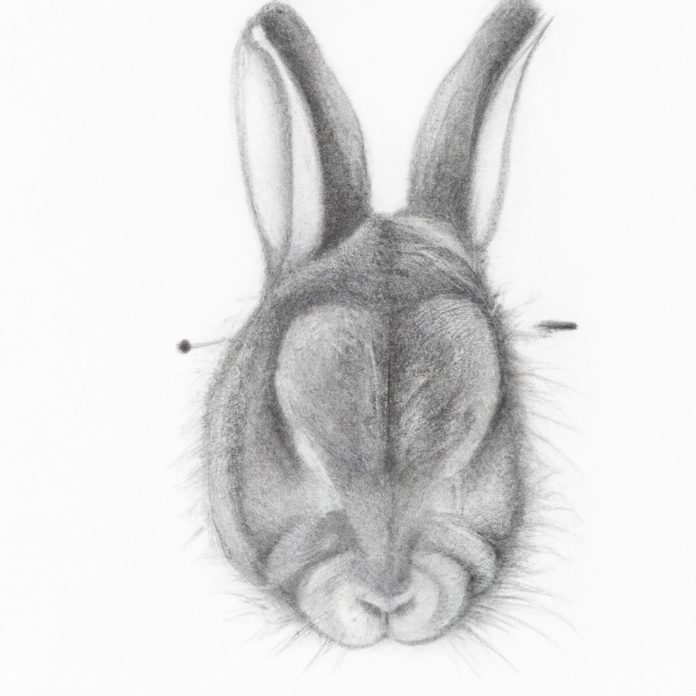 Rabbit showing signs of hair loss on its ears.