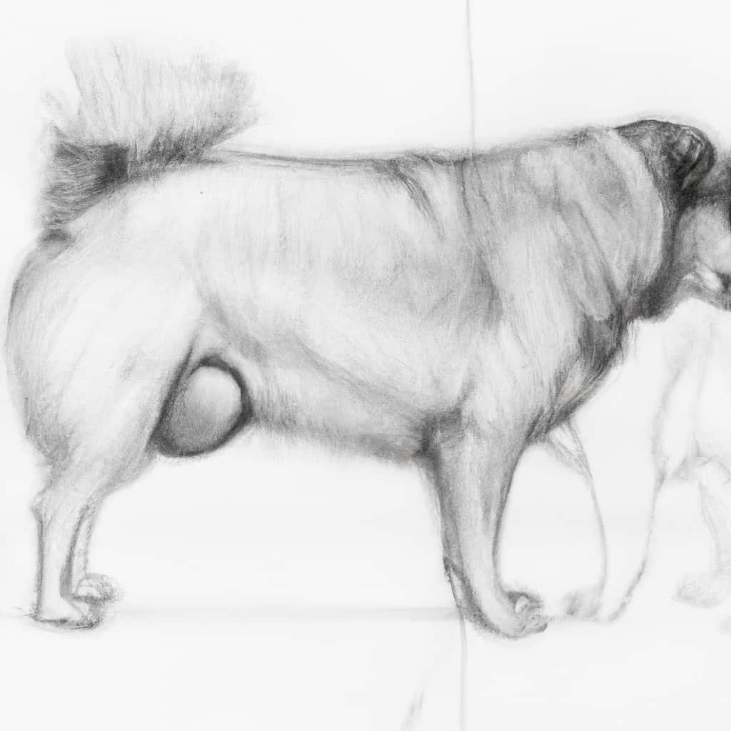 dog examining a large lump on its body
