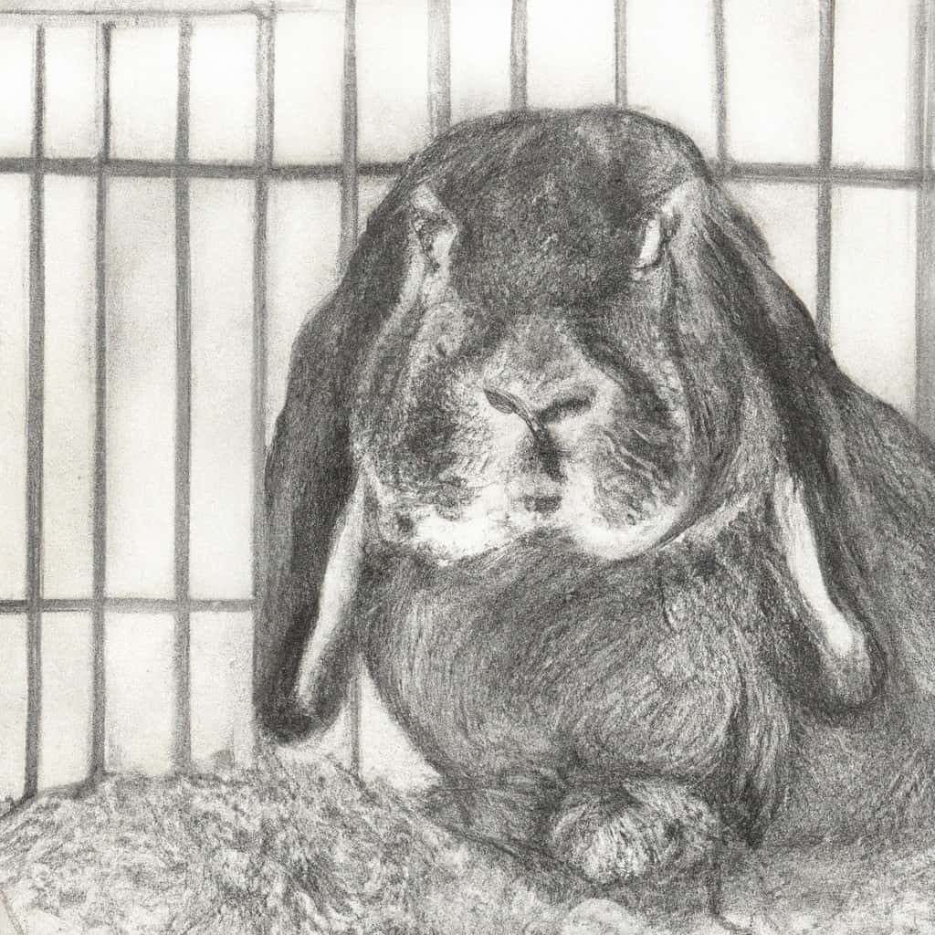 A puzzled looking rabbit in an enclosure