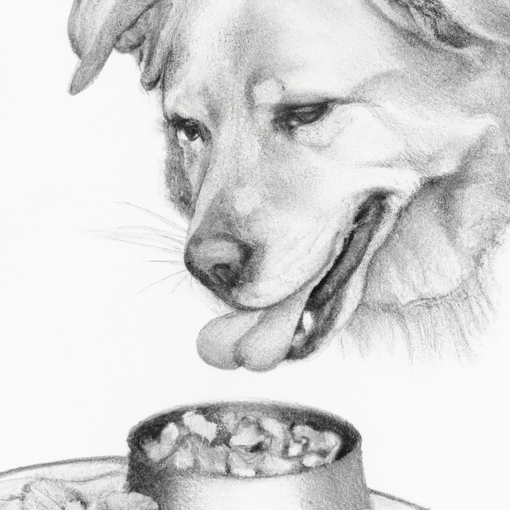 dog happily eating a healthy meal