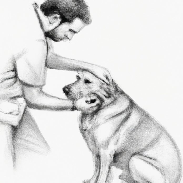 veterinarian administering a vaccine to a dog.