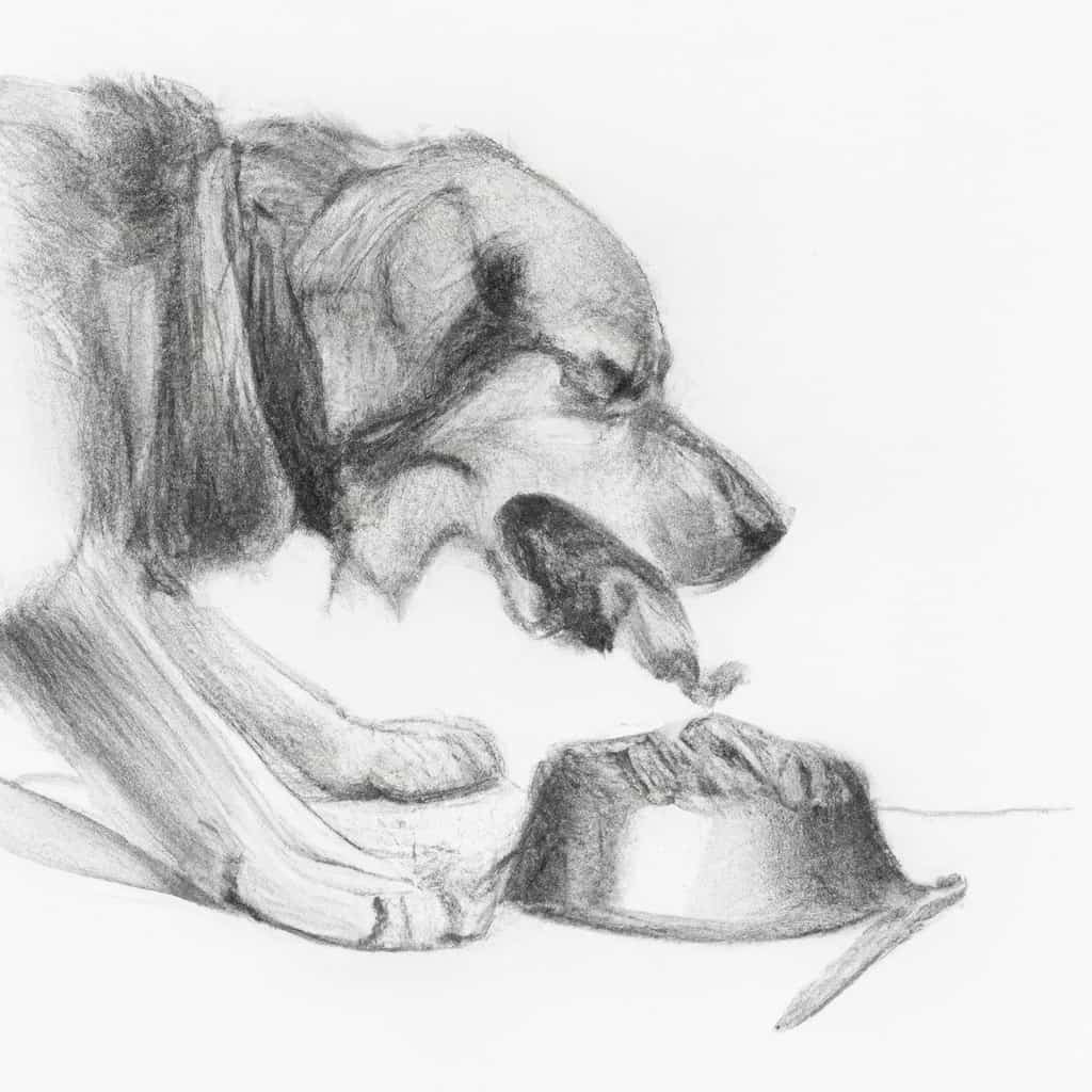 dog happily eating from a bowl of nutritious food
