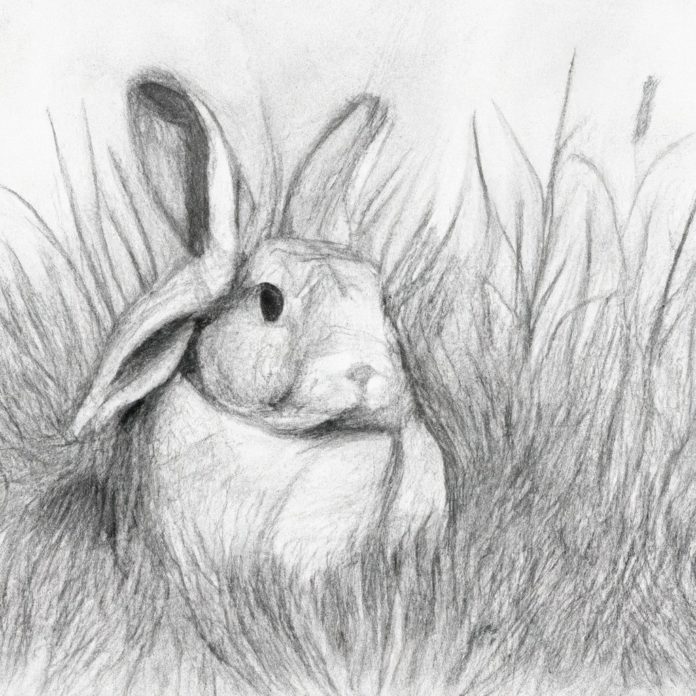Rabbit sitting in a grassy area