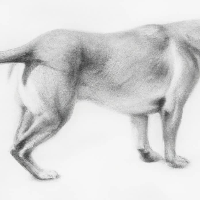 Dog with a thinning tail area.
