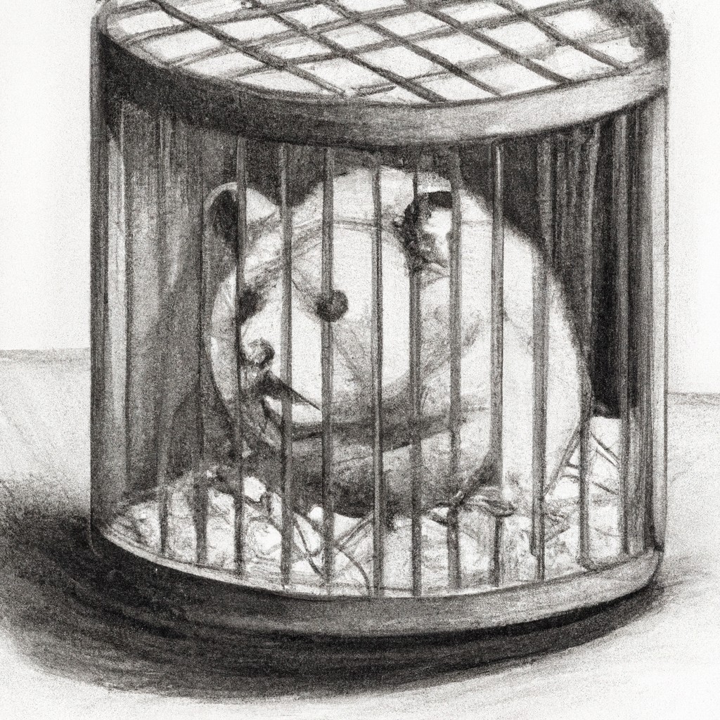 worried hamster in its cage