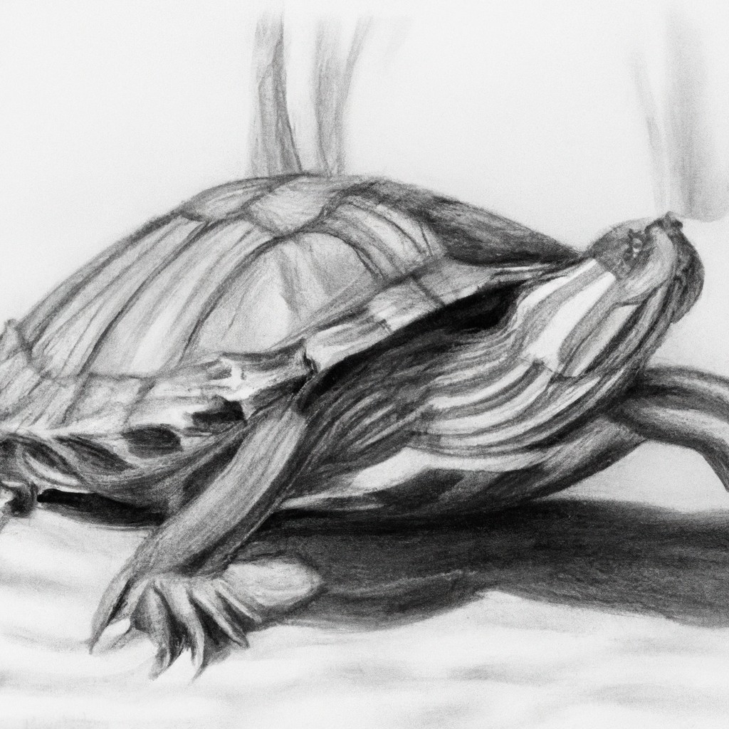 Red Eared Slider Turtle in its habitat