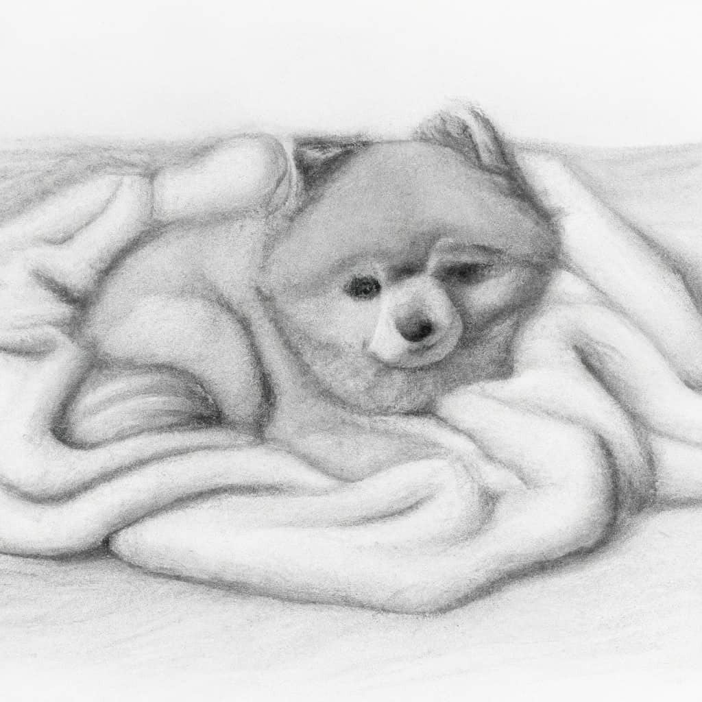 Teacup Pomeranian lying on a soft blanket