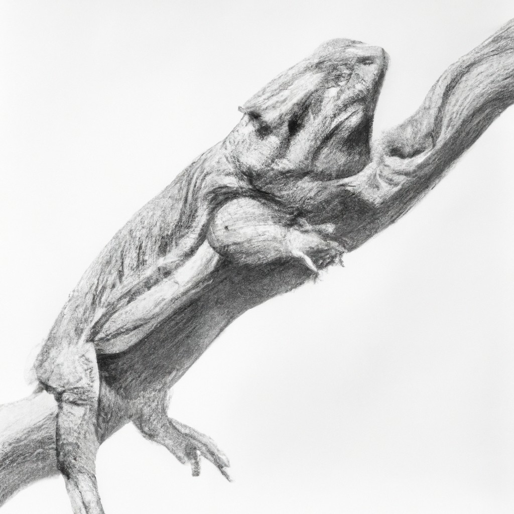 Bearded Dragon resting on a branch.