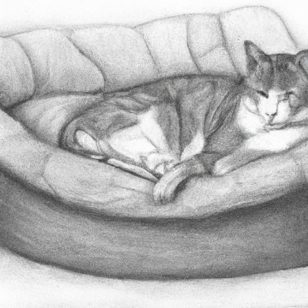 A cat comfortably lounging on a pet bed.