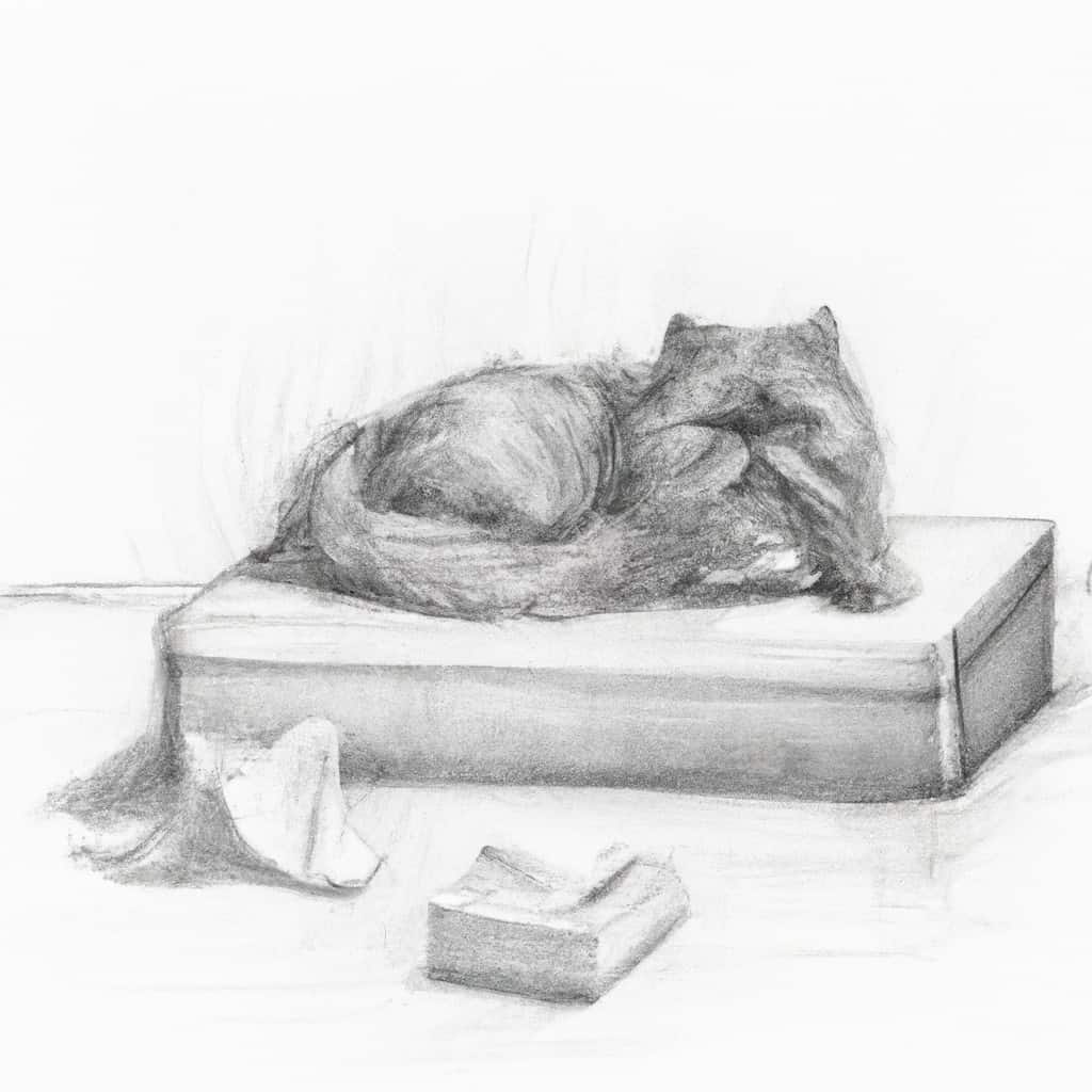 Persian cat laying comfortably with a tissue box nearby.