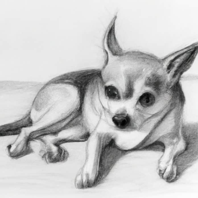 Worried-looking Chihuahua resting indoors.