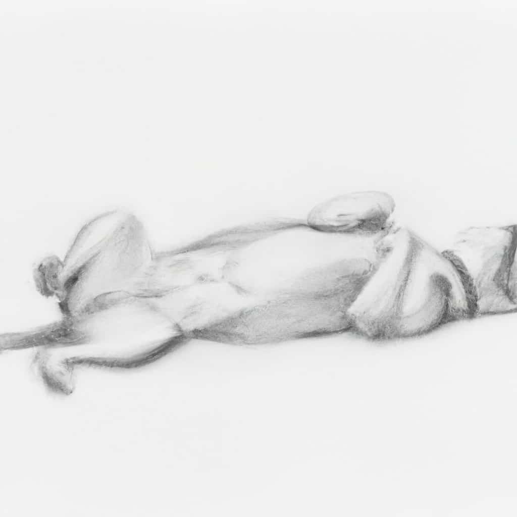 Dog lying down showcasing its belly.