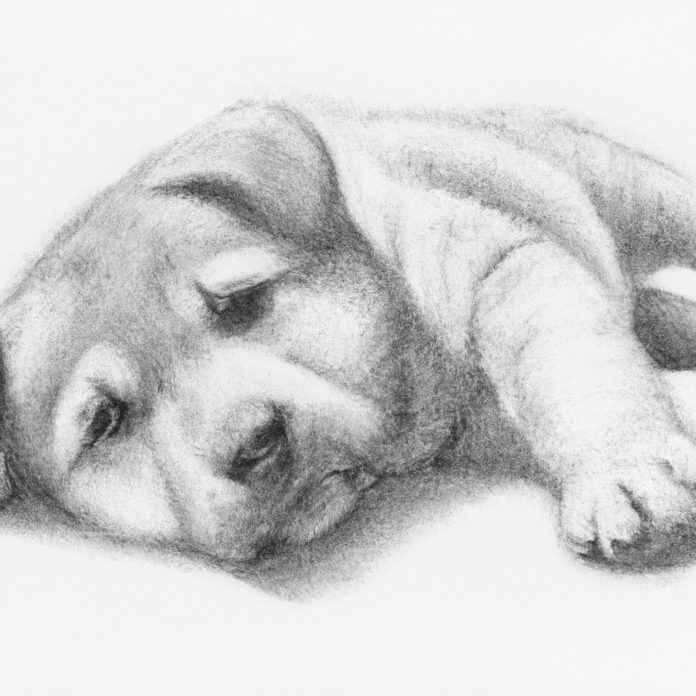 9-week-old puppy lying down