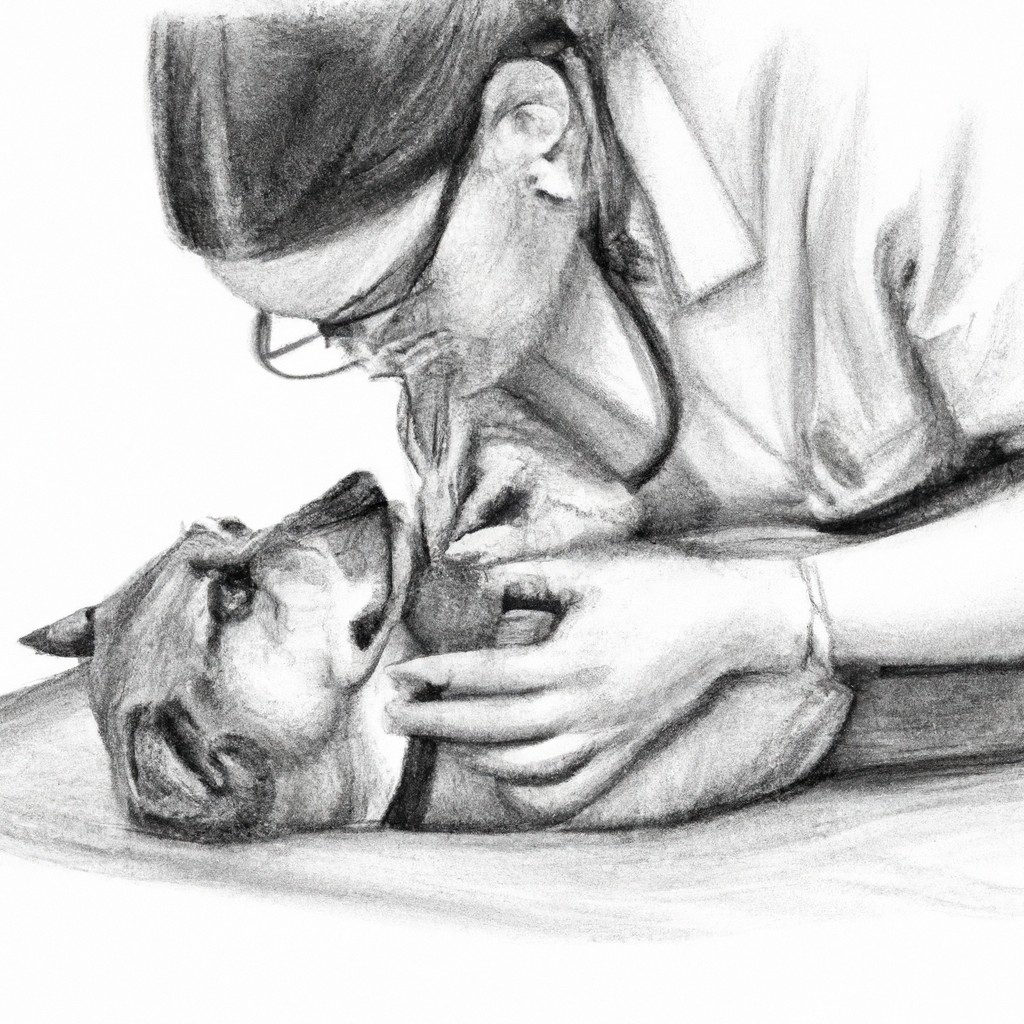 a veterinarian examining a pet during a check-up.