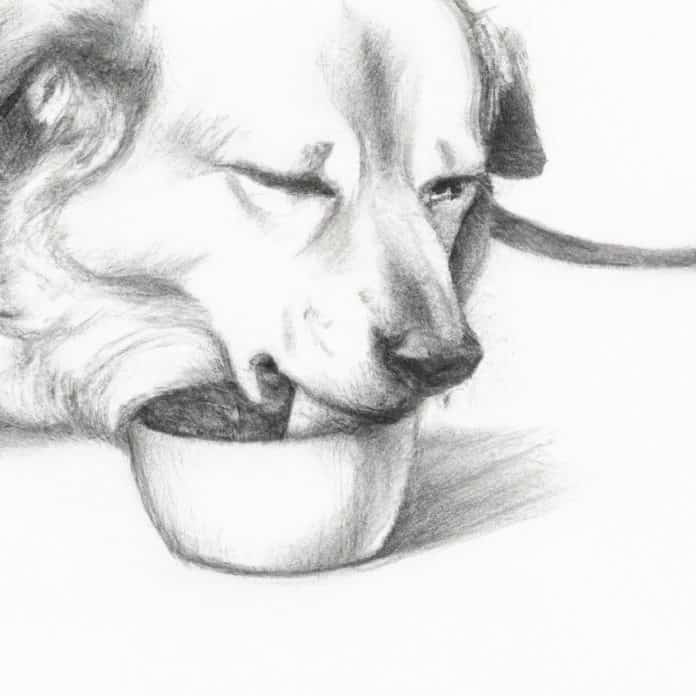 dog happily eating from a bowl