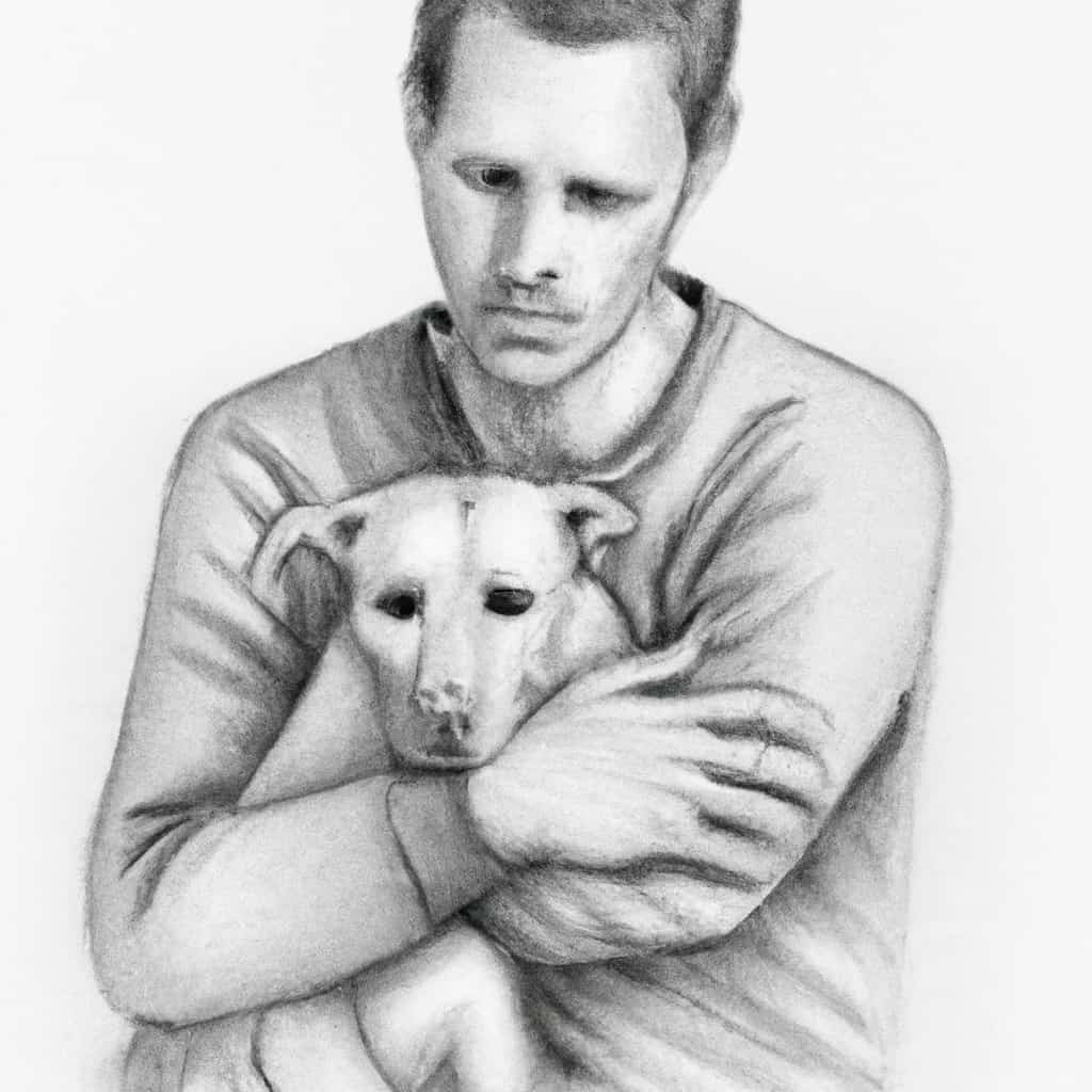 worried pet owner holding their beloved dog or cat