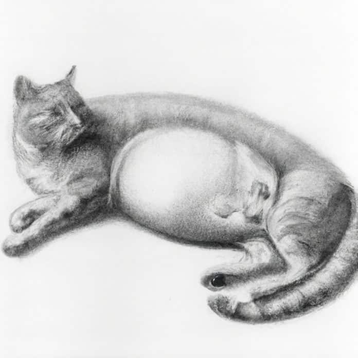 pregnant cat resting comfortably