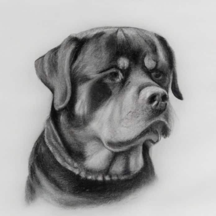 Rottweiler with a concerned expression