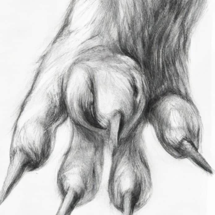 Cat's paw with extended claws