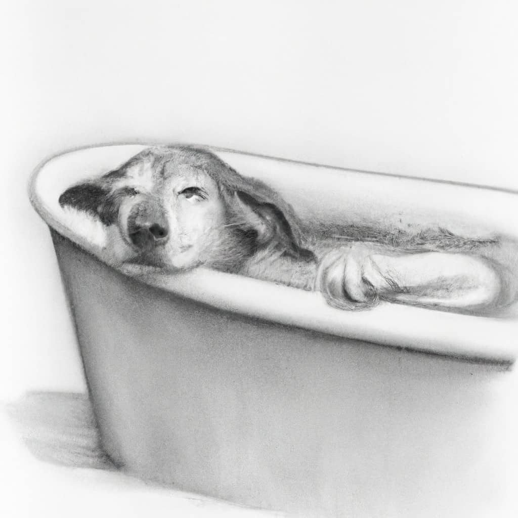 dog enjoying a relaxing bath