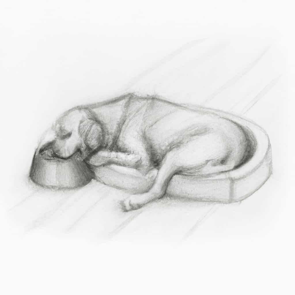 Dog lying in its bed
