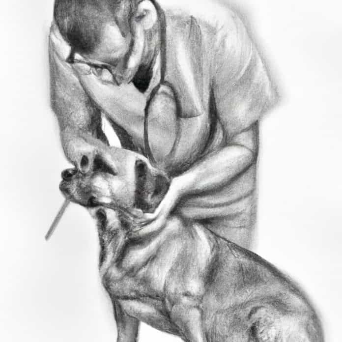 Veterinarian examining a pet dog