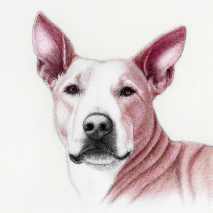 dog with a patch of pink skin