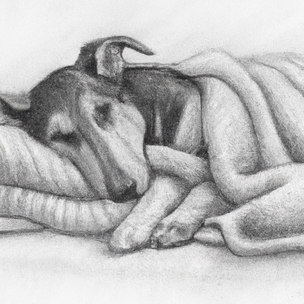 dog resting comfortably with a warm blanket.