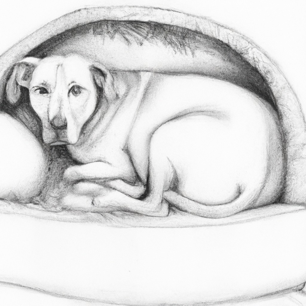 pregnant dog nesting in a cozy area