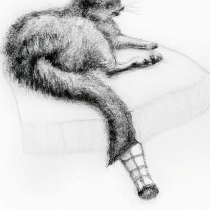 cat resting with a bandaged leg