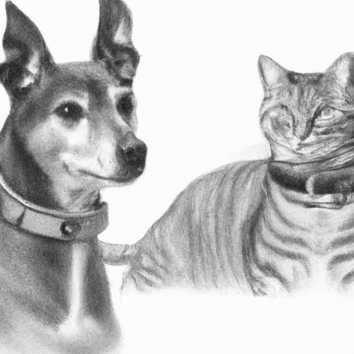 A dog and cat wearing flea collars