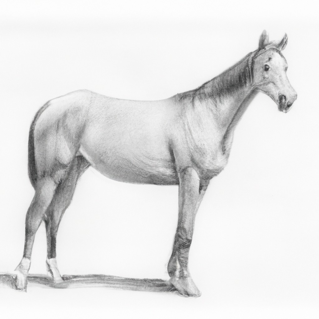 A horse standing with a slight limp in its right front leg.