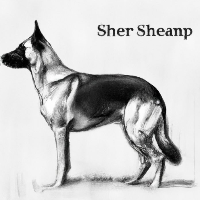 German Shepherd Lab Mix displaying cautious body language
