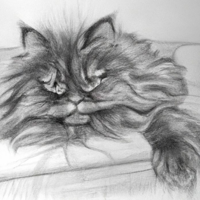 Maine Coon Persian cat lounging at home.
